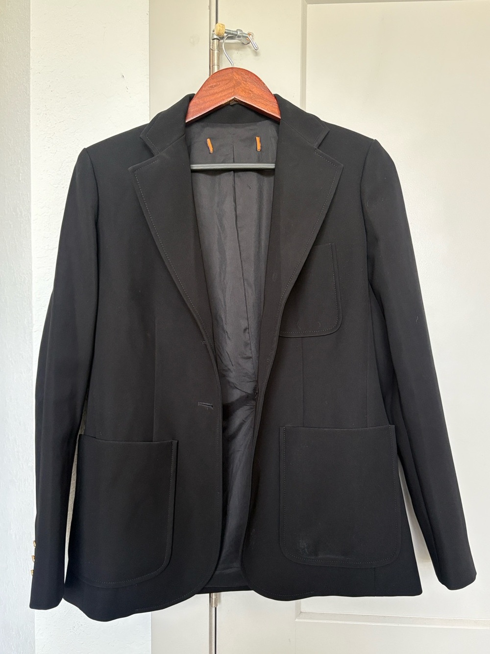 LOUIS VUITTON UNIFORM BLAZER BLACK WOMENS SMALL